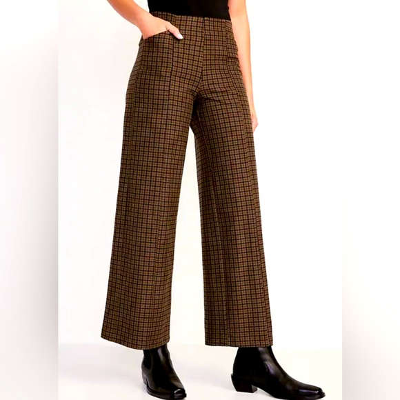 Wide leg houndstooth pants - Picture 1 of 8